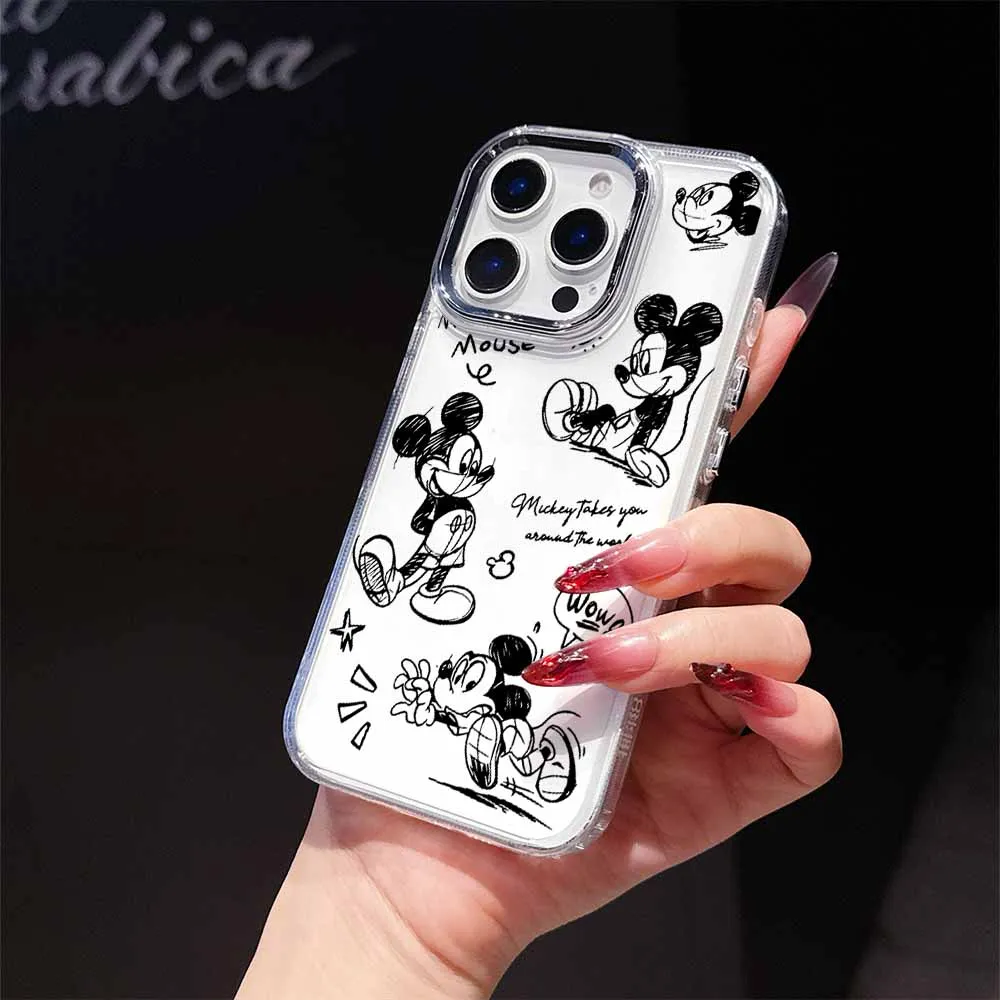 Disney Mickey Mouse Logo Phone Case For Apple iPhone 17 AIR 16E 15 14 13 12 11 Pro Max Plus Transparent Soft Cover Funda Capa - náhled 2