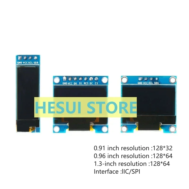 0.91/0.96/1.3 inch OLED display LCD module IIC/SPI serial screen