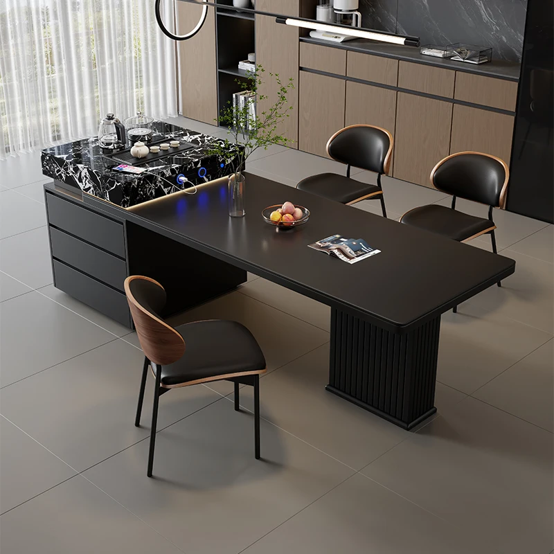 

Customized Modern Light Luxury Minimalist Design Marble Counter Top Multifunctional Kitchen Bar Kitchen Island For Dining Room