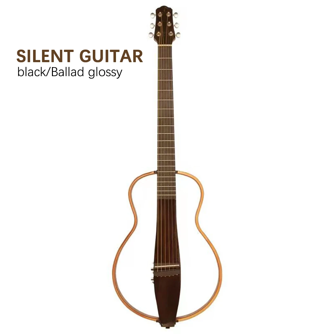 39 inch Silent Guitar Backhand Wooden Guitar Lefthand Smart Mute Guitar Travel Portable with Speaker Guitar Parts and Accessorie