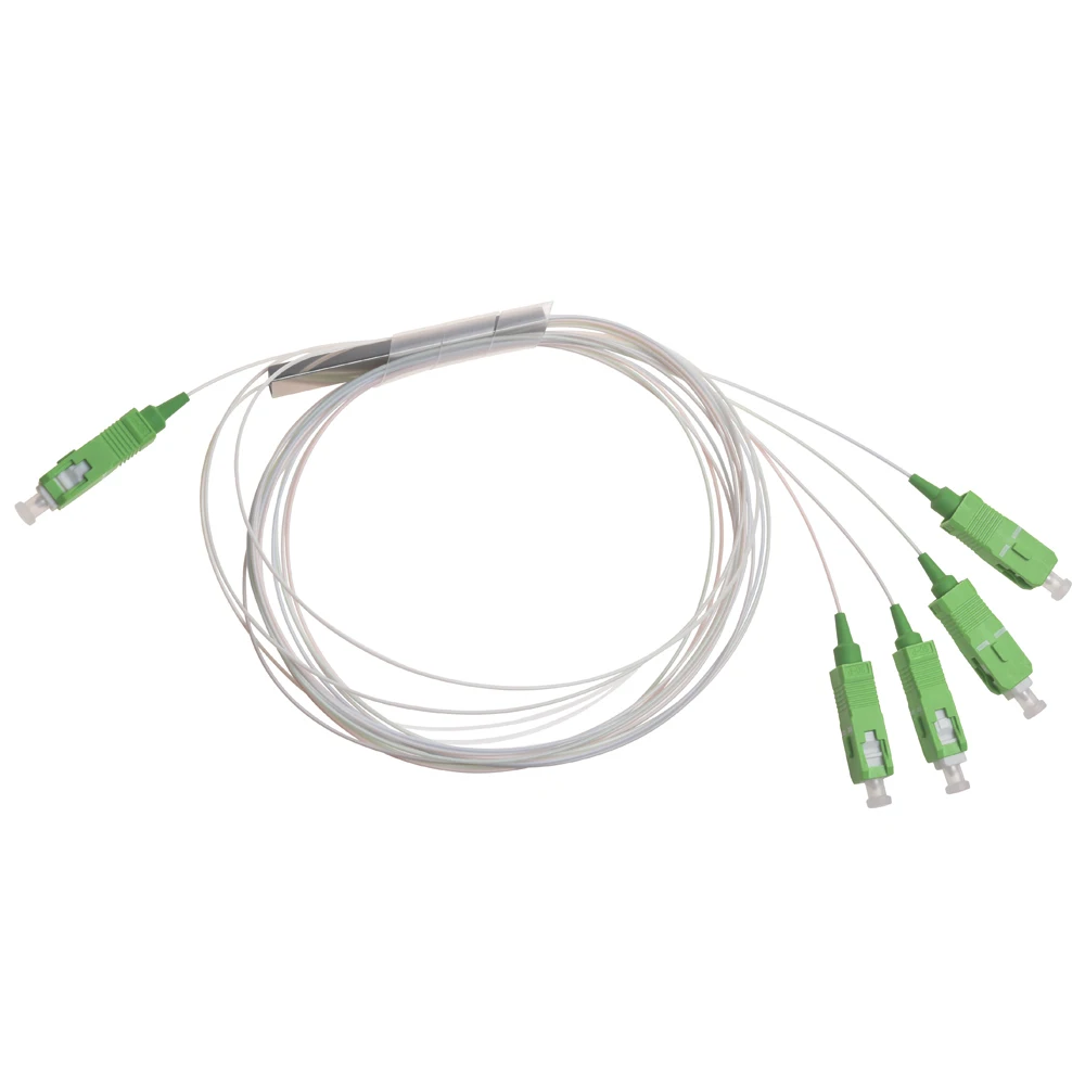 Lenew FTTH Factory Supply High Quality Steel Tube Type Fiber Optical Splitter Mini 1*4 SC APC UPC Fiber Optic Splitter