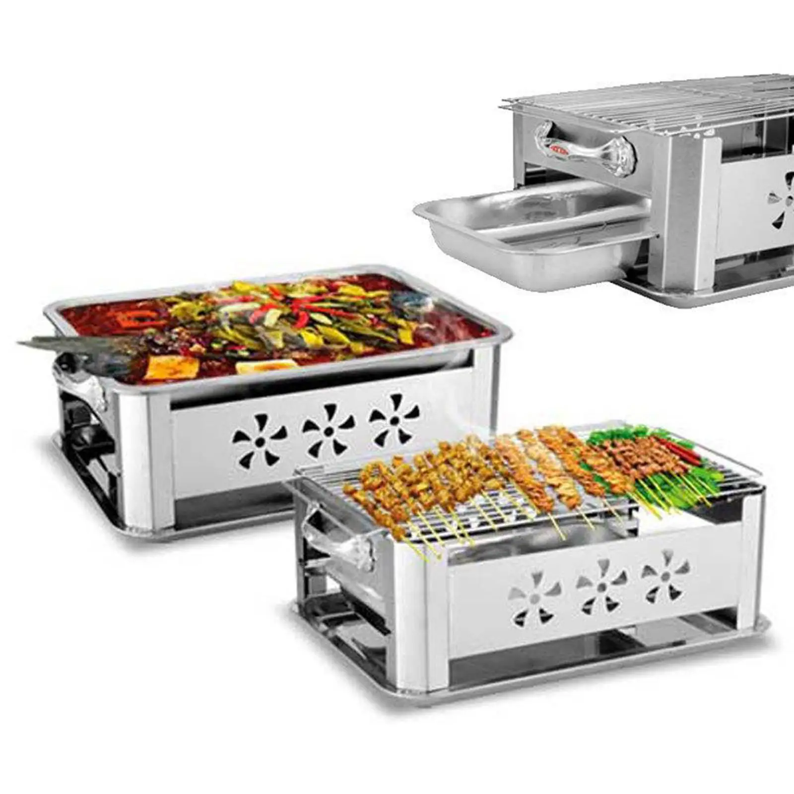 BBQ Grills Patio Barbecue Charcoal Grill Stove Stainless Steel Outdoor Camping Picnic Barbecue BBQ Accessories Tools