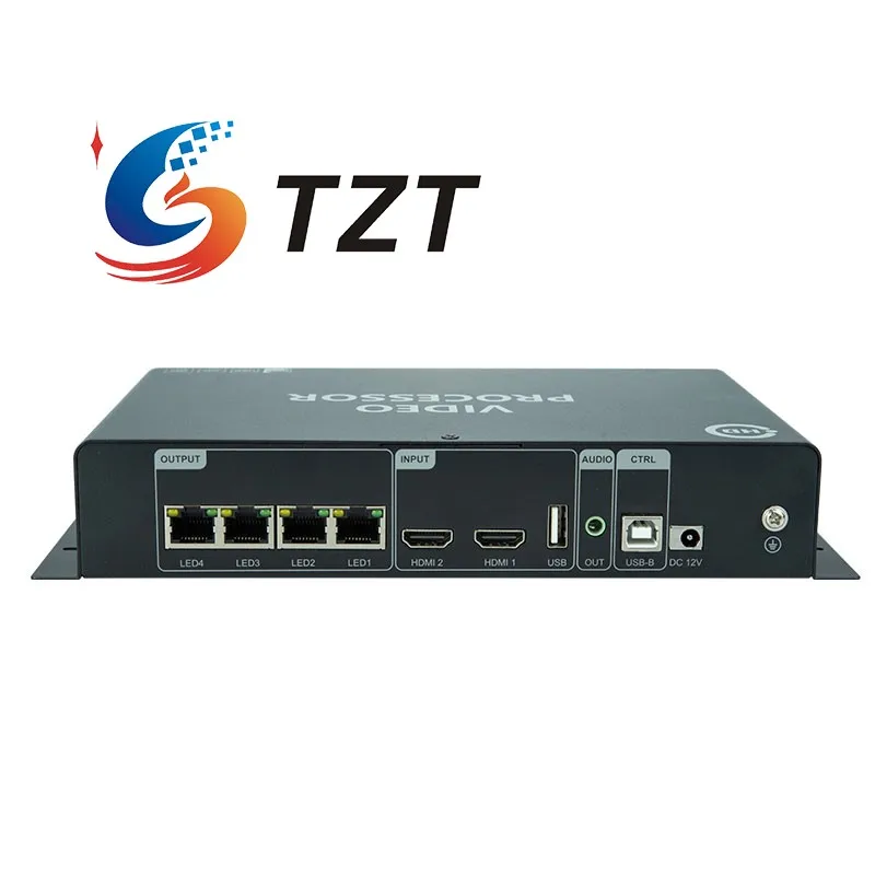 TZT HD-KV410 Mini 2.6Million Pixel LED Video Processor Grayscale LEC Control Card Support Four Ethernet Outputs