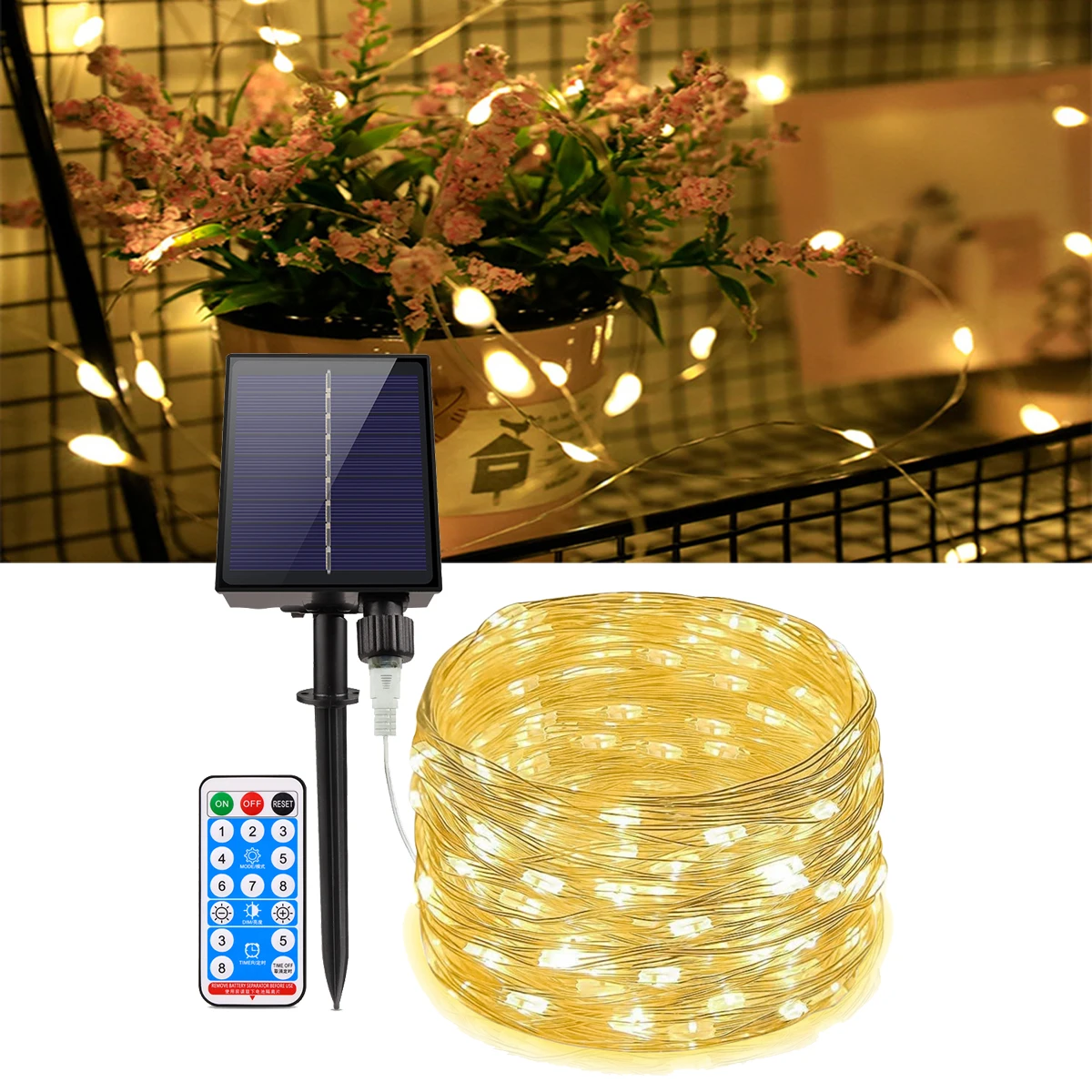 

10M-100M Outdoor Solar Lights String Fairy Lights Decoration Festoon Garland Waterproof Patio Garden Camping Lighting RGB/Warm