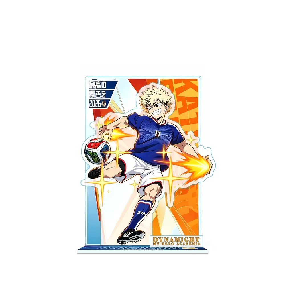 Anime My Hero Academia Acrylic Stand Keychain 2026 New Soccer Football Style Izuku Bakugo Shoto Hawks Kawaii Figure Decor