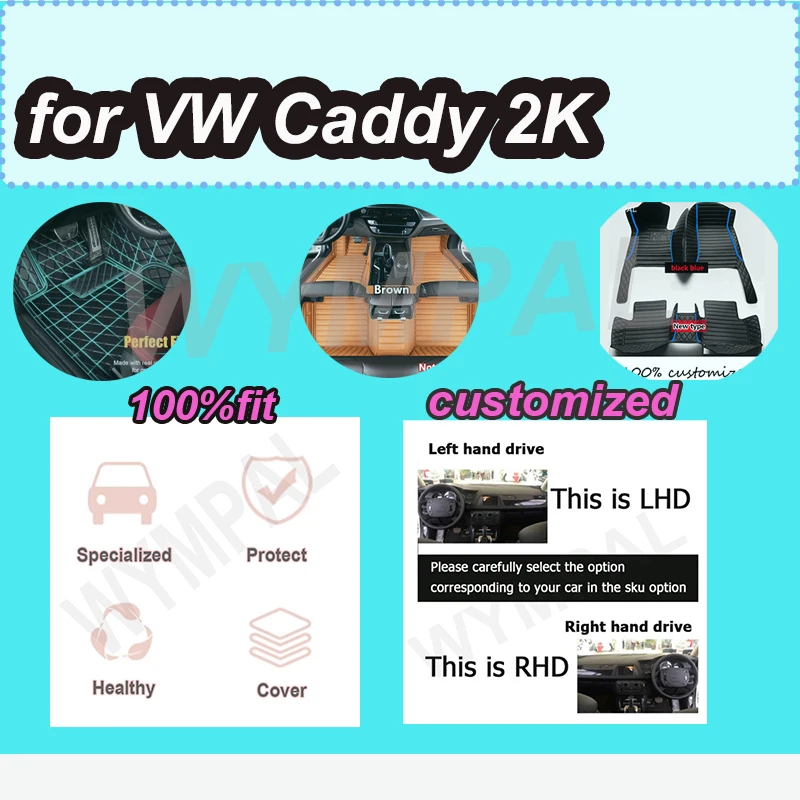 

LUXURY Car Mats For VW VW Caddy 2K 2015~2019 Waterproof Accesorios Para Auto Car Floor Mats