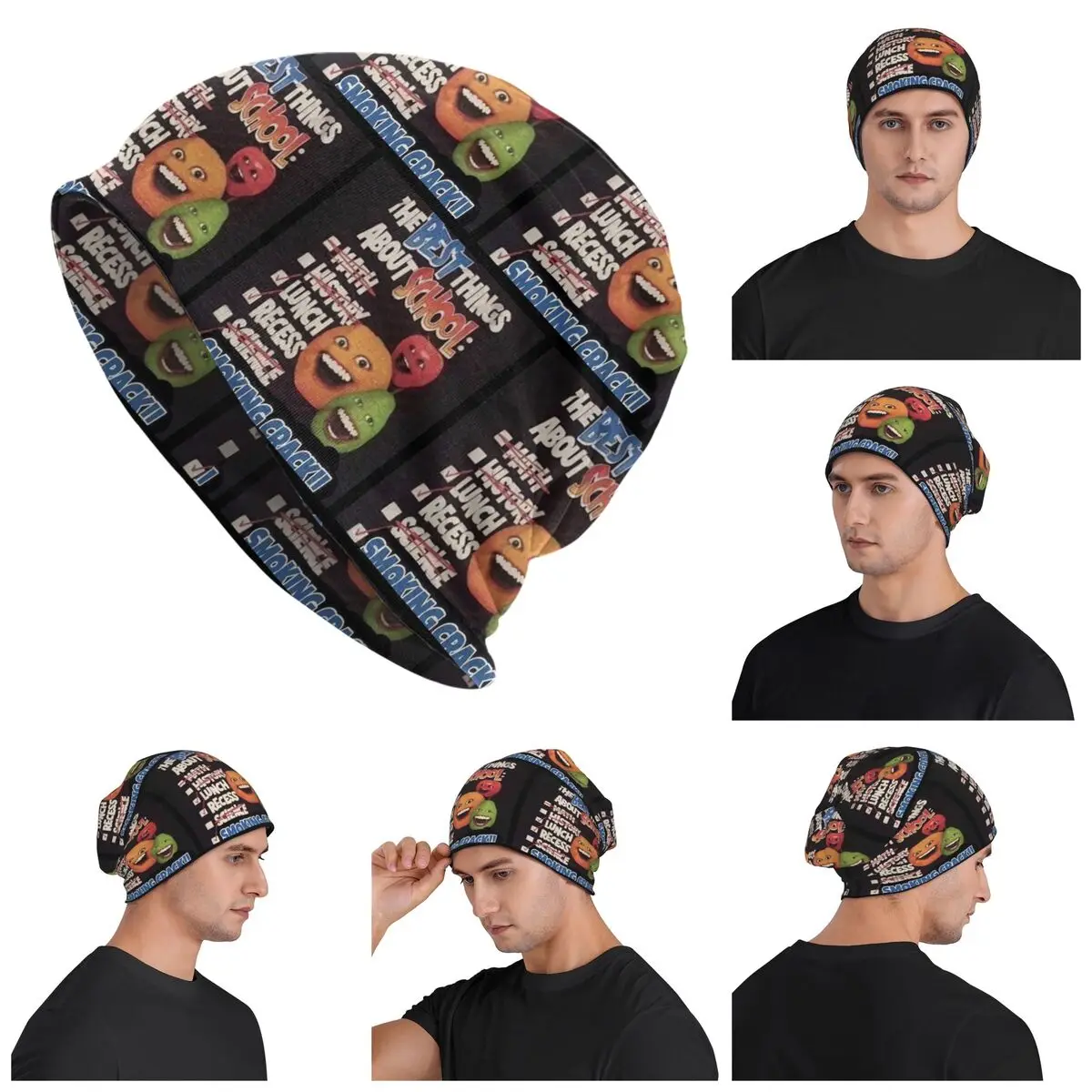 Annoying Orange Best Things About School Skullies Beanies Hats Warm Autumn Winter Outdoor Cap Knitted Bonnet Caps for Unisex