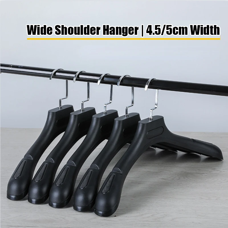 

4.5/5CM Wide Shoulder Suit Hanger,Quality Plastic Non-Slip Clothes Hangers for Coat Sweater,Storage Organizer Rack for Adults