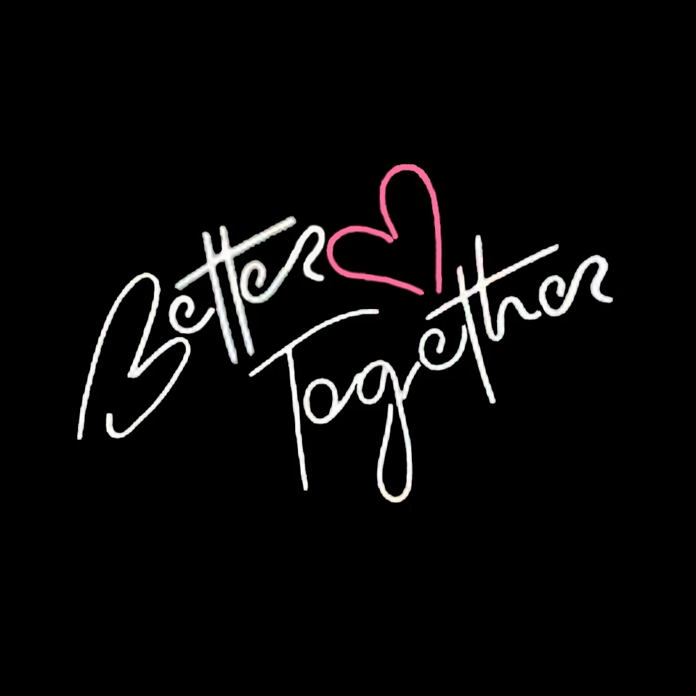 

Better Tgether Pink Heart Wedding Lamp Custom Handmade Real Glass Tube Home Party Decor Gift Display Neon Light Sign 19"X12”