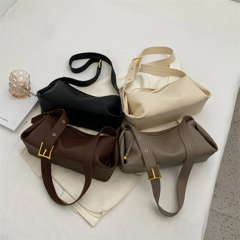 LEFTSIDE Bucket Bags for Women 2023 Winter Trend Vintage Designer Leather Zipper Crossoby Handbags and Purses