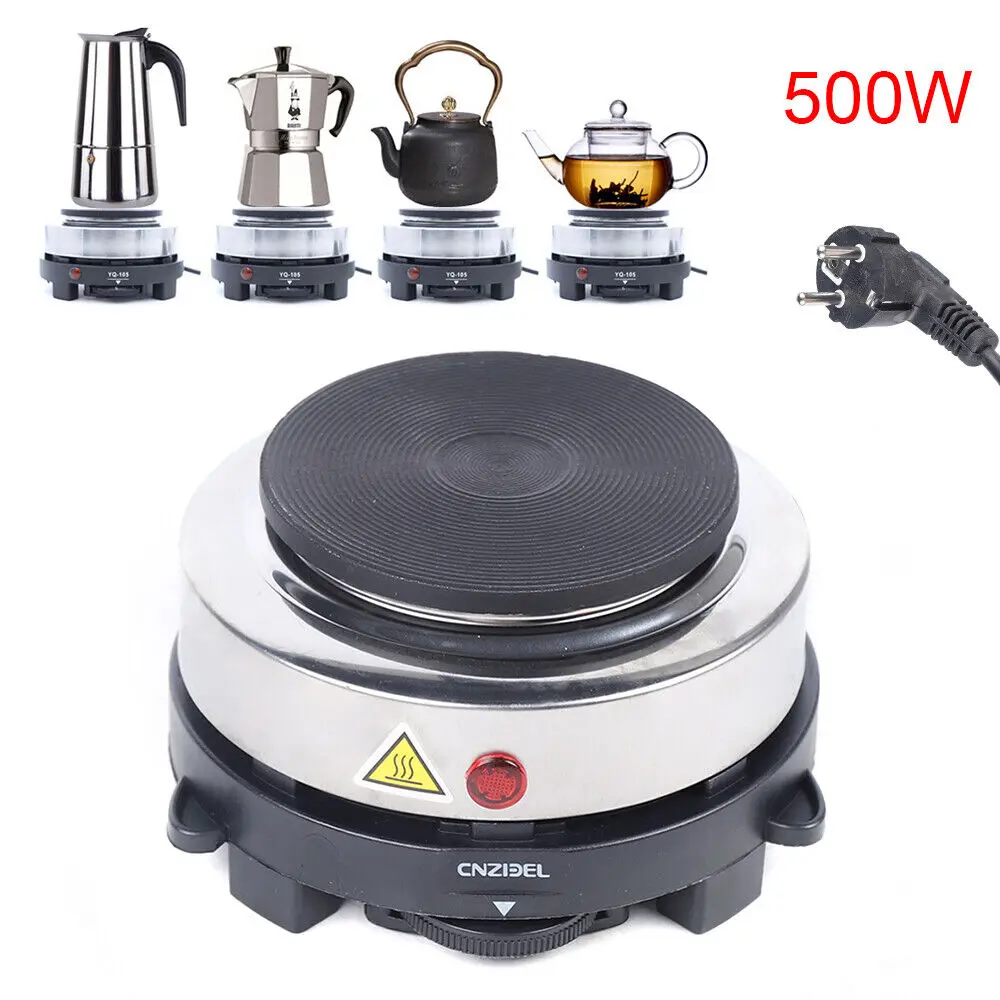 Mini-Kochplatte, elektrischer Ofen, Kochfeld, Camping, Einzelkochfeld, Kochplatte, 500 W, tragbares elektrisches Kochfeld, Heizplatte