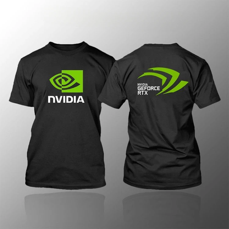 NVIDIA Short-sleeved Shirt NVIDIA RTX Intel Summer Clothes for Gaming Geek Round-neck T-shirt