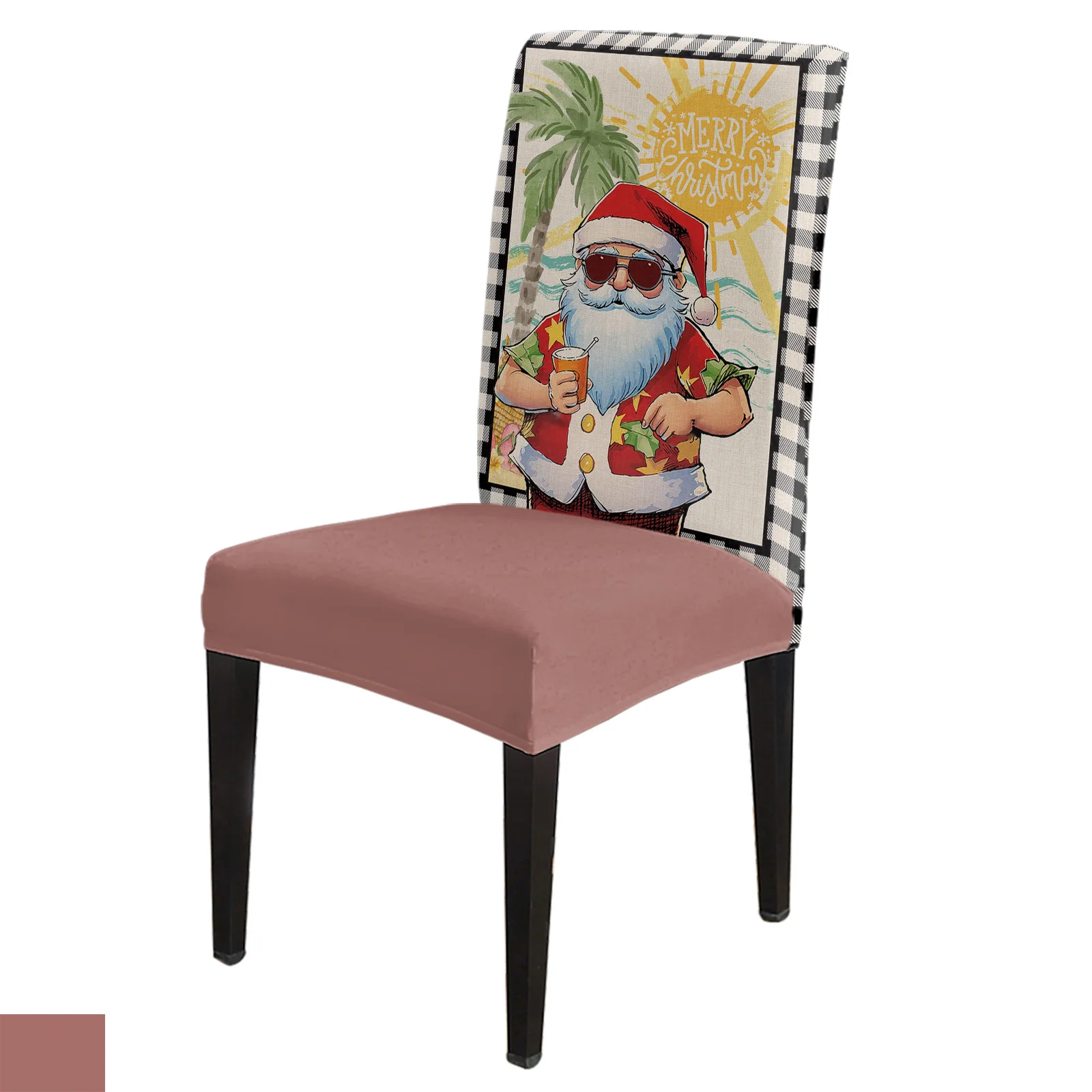 

Summer Christmas Snowman Beach 4/6/8PCS Spandex Elastic Chair Case For Wedding Hotel Banquet Dining Room