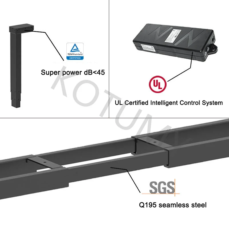 Lifting Desk Frame Height Adjustable Double Motor Electric Standing Desk Frame 2-Section Desk High Speed Motor Fast Lifting