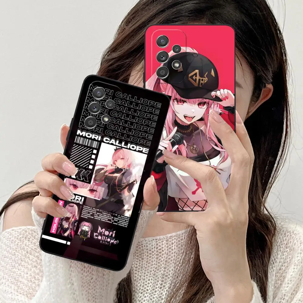 Holo Mori Calliope Mobile Phone Case for Samsung Galaxy M55 54 42 35 34 33 32 23 22 15 14 13 12 F55 5G Colorful Cover Cellphones