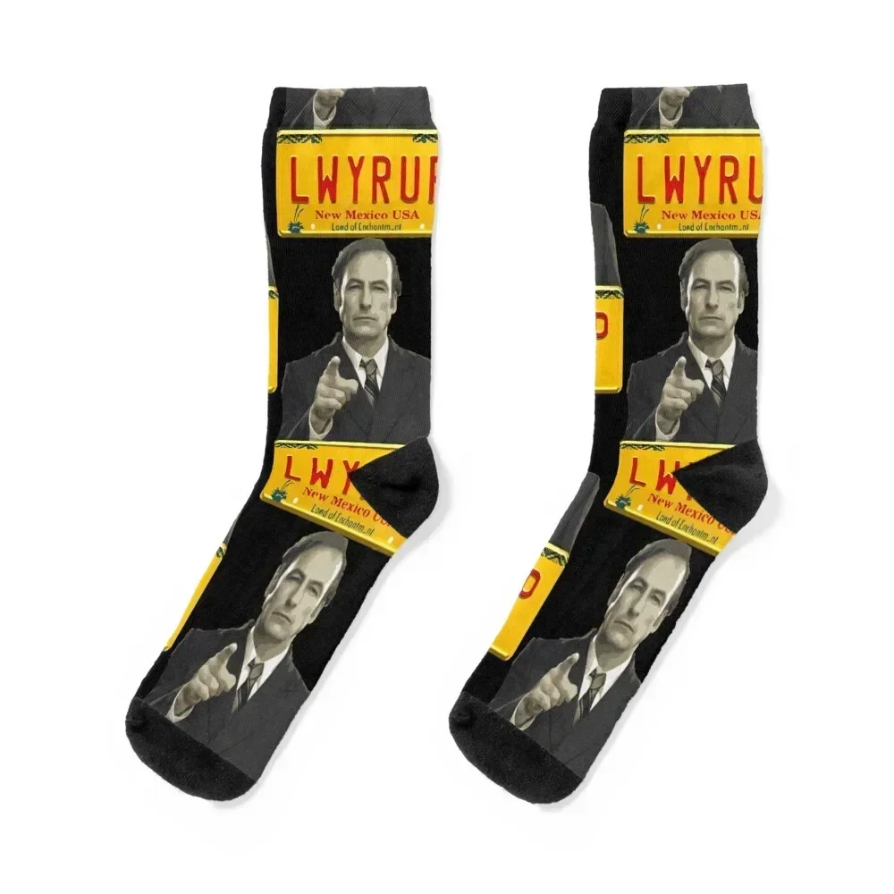 Saul Goodman Attorney at Law License Plate Design Socks Antiskid soccer sport sports stockings floral Women's Socks Men's