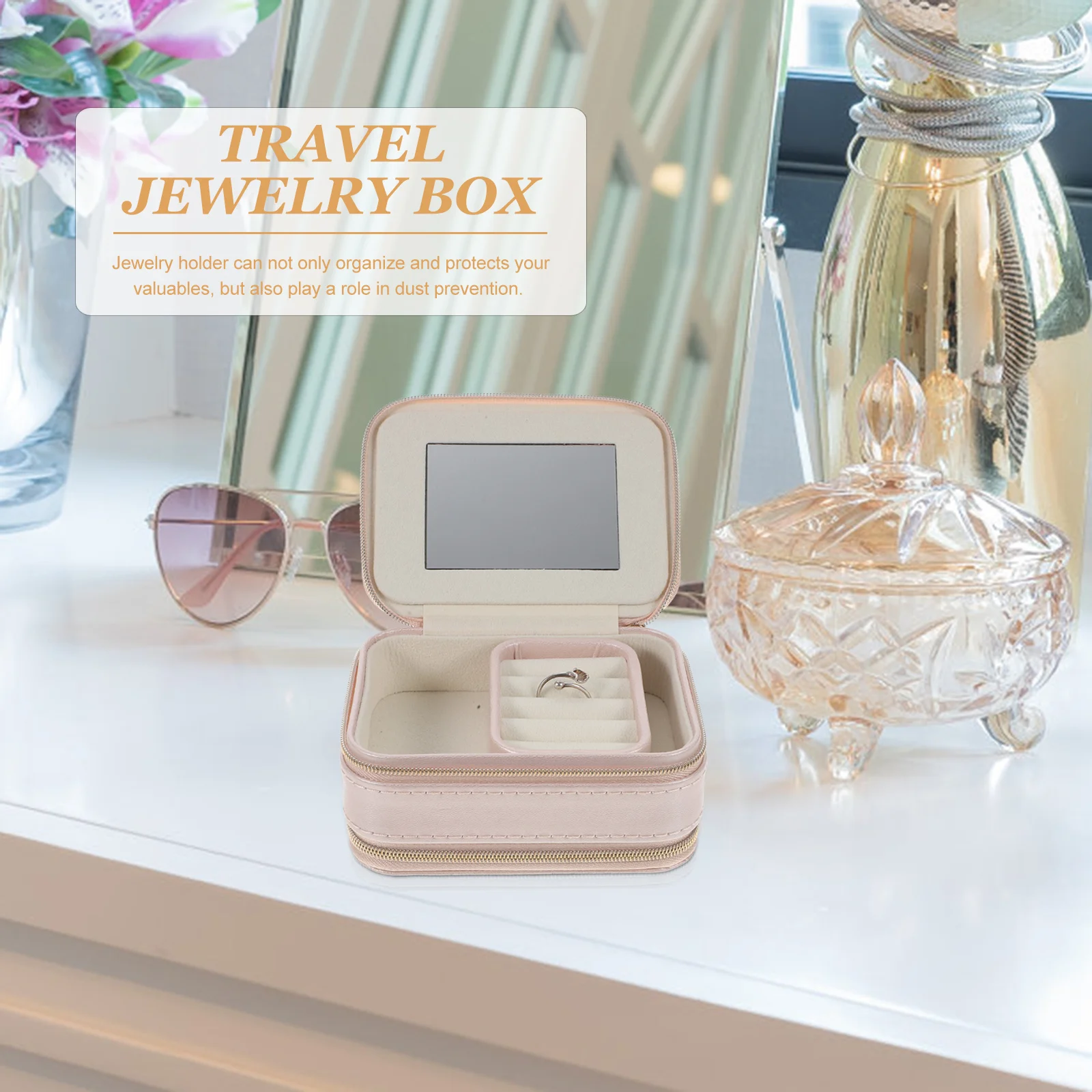 

Double Layer Jewelry Box Portable Compact Organizer Travel Storage Case for Rings Necklaces Earrings Jewelry Holder Gift