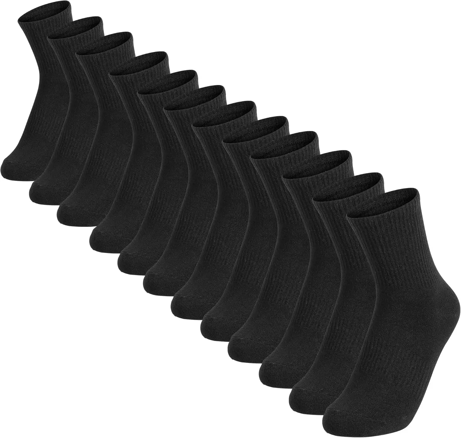 

12 Pairs Cushioned Cotton Athletic Socks for Men and Women, Ideal for Hiking and Running