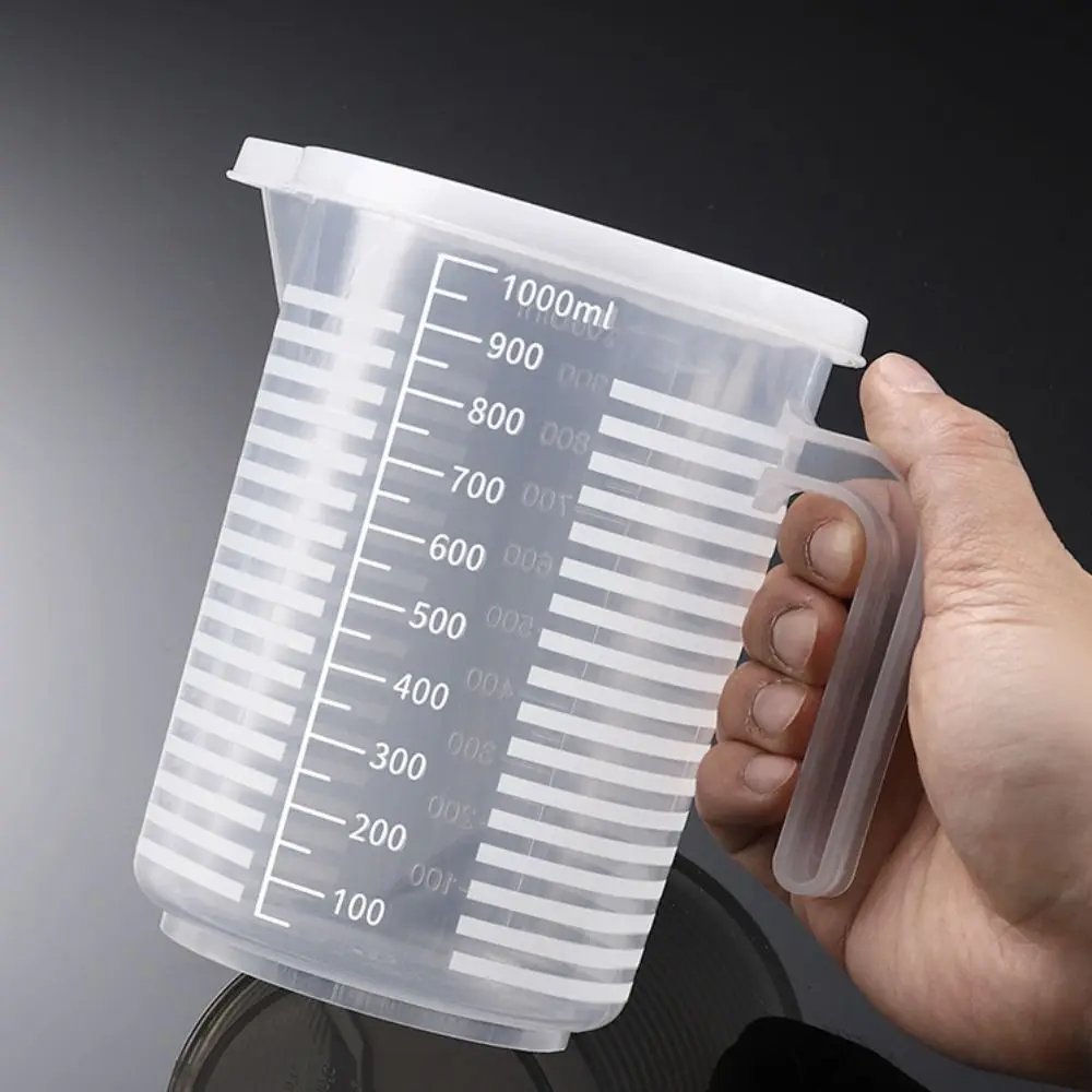 Clear Graduated Measuring Cup Large Capacity Scale Laboratory Beaker with Lid Plastic Transparent Mixing Cup Kitchen Baking