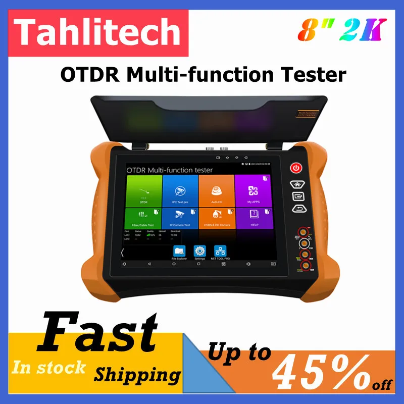 

8" CCTV Tester Dual Wave Length 1310/1550 Multifunctional OTDR Fiber Optical Tester DMM OPM VFL CableTtester SOR Analisis Tester