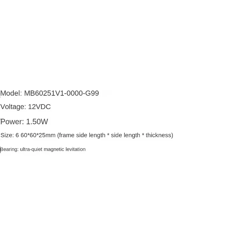 P 60*60*25 مللي متر MB60251V1-0000-G99 Jianzhun SUNON 12V 1.50W 6cm ، مروحة تبريد عاكس