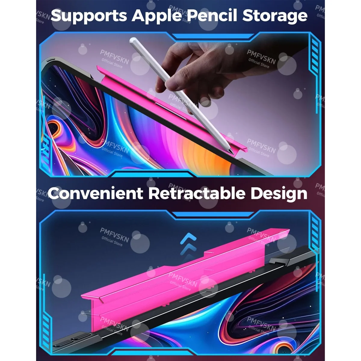 Podświetlana klawiatura Magic Keyboard do iPad Air 11 13 M2 M3 Air 5. generacji 4. generacji, etui do iPad 11. generacji A16 10. generacji 2022, Pro 11 12.9 2018-2022, Pro 13 M4 M5 — zdjęcie produktu 5