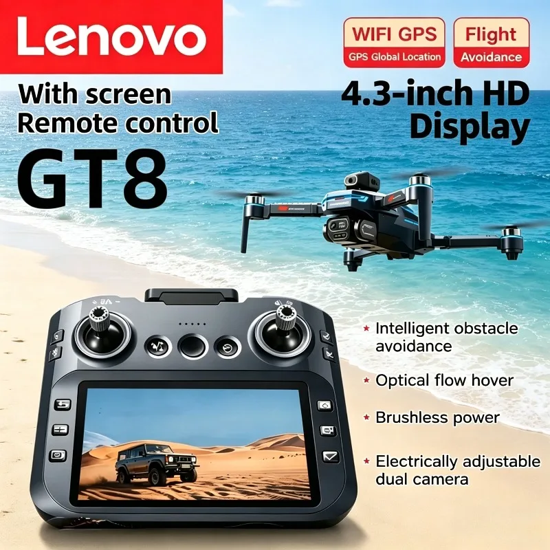 

Lenovo GT8 8K GPS Drone Professional Dual Camera FPV Brushless Motor Optical Flow Hovering Folding Quadcopter 4K RC Dron Toy