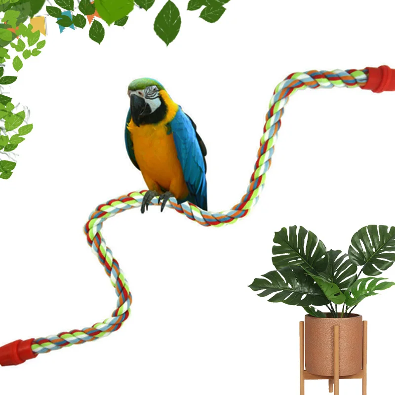 Parrot Climbing Cotton Rope Bird Standing Stick Standing Stick Grinding Claw Stick Bird Rope Perches Parrot Toys Rope Bungee Bir