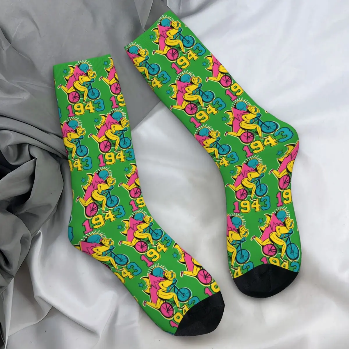 Albert Hoffman LSD Bicycle Day Socks Funny Stockings Spring Anti Skid Couple Socks High Quality Printed Outdoor Socks