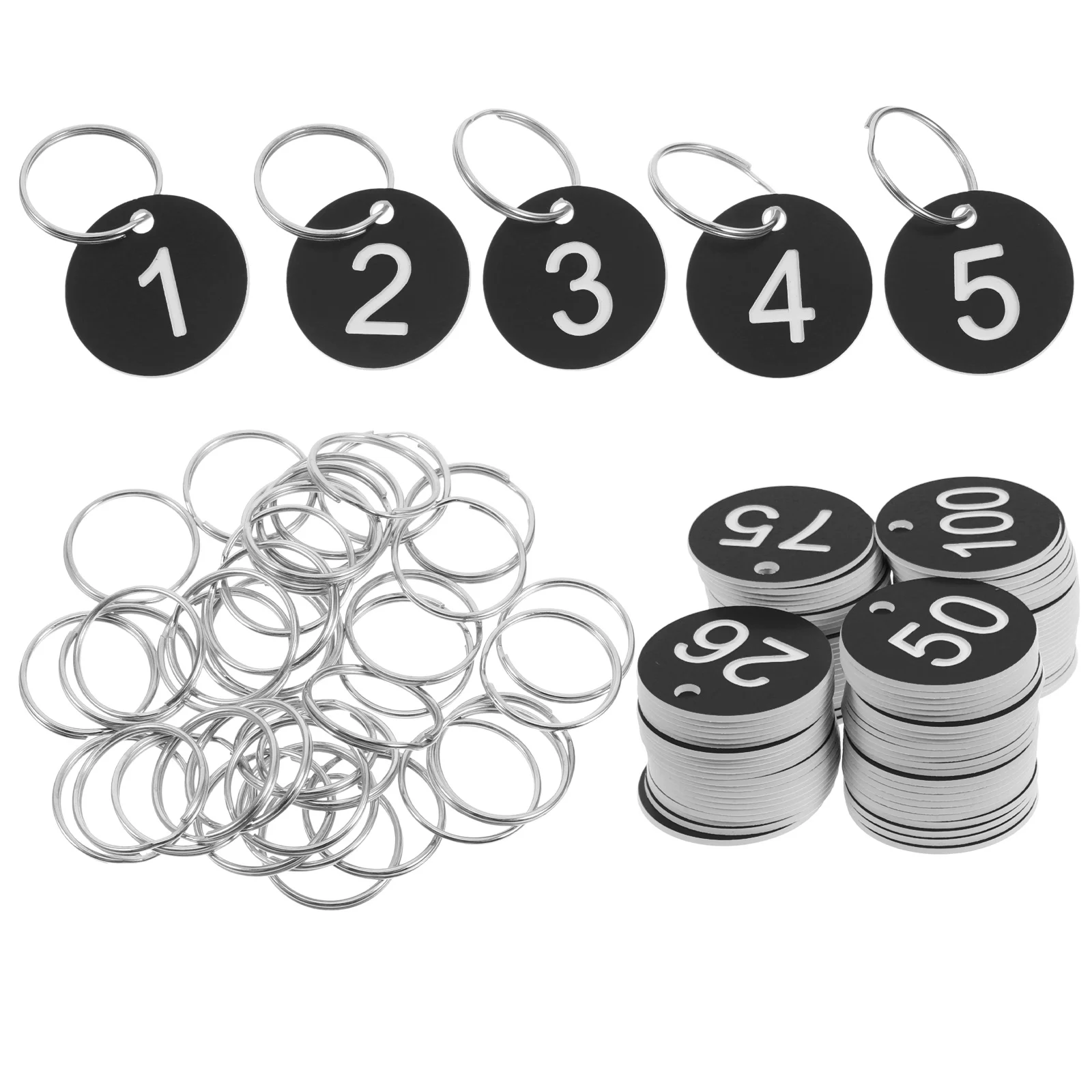 

100pcs Round Numbered Tags Plastic Numbered Circles For Key Luggage Locker Organization Id Labels Handicraft Sewing Supplies