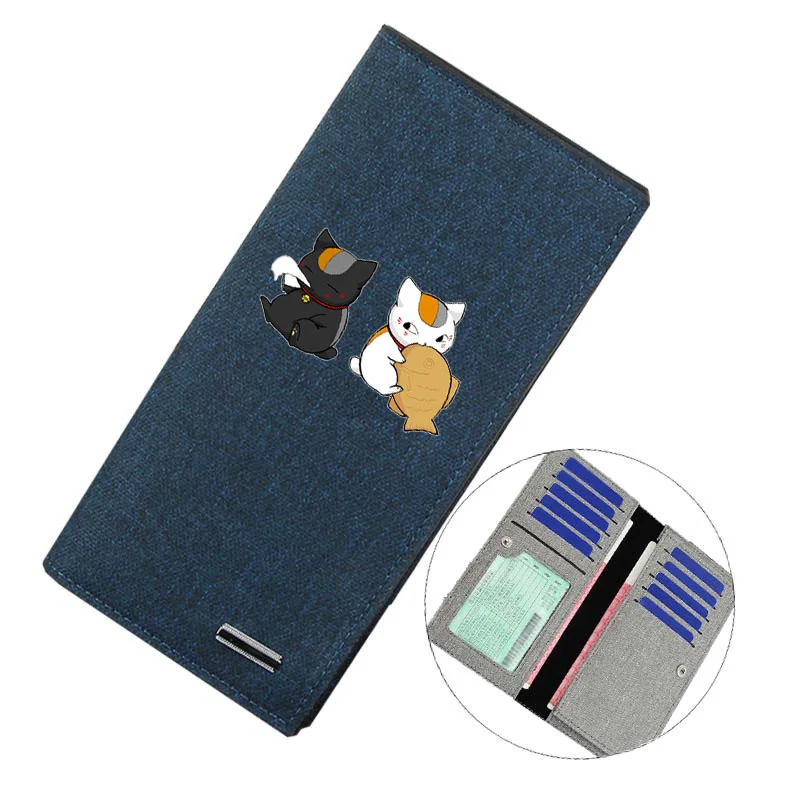 

Cartoon Long Wallet anime Natsume yuujinchou Wallet Canvas Portable Multifunctional ID Card Holder Wallet Boys Coin Purse