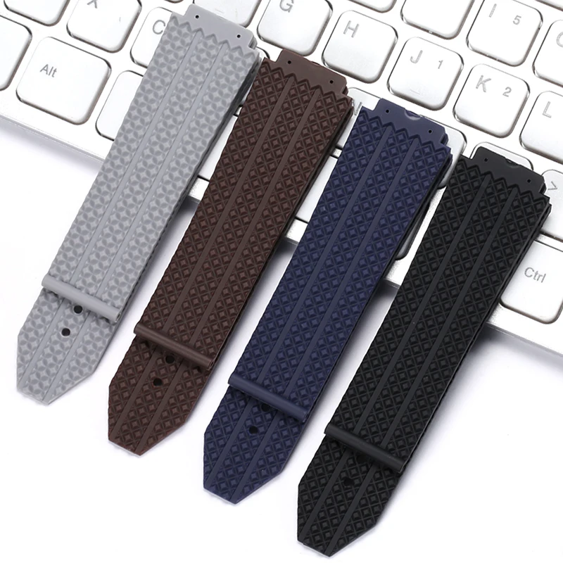 

25mm 19mm Silicone Bing Bang Strap Suitable for Hublot Big Bang Watch Band Soft Rubber Replacement Waterproof Men's Accessories