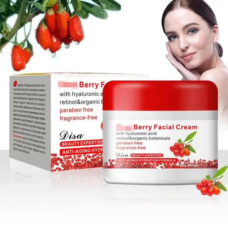 Berry crema viso antiossidante tono schiarente crema viso acido ialuronico idratante Anti-età rassodante crema per la cura della pelle