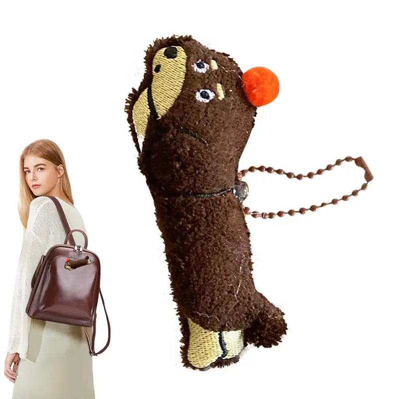 Plush Bag Charm Dachshund Plush Keychain Stuffed Puppy Cartoon Keyring Backpack Decoration For Classroom Graduation Birthday