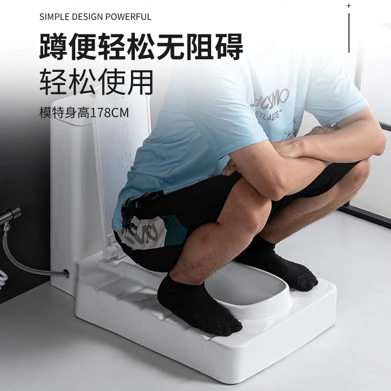 Squat Dual-Use Pit-Free Digging-Free Settlement-Free Surface-Mounted Style Toilet Water-Saving Desktop Potty Chair