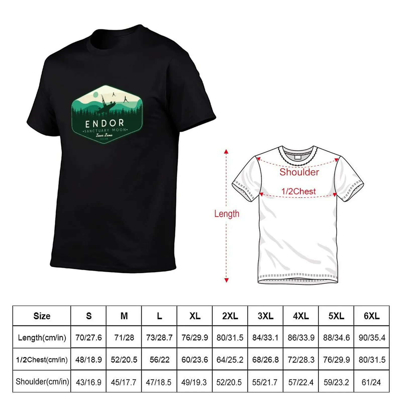 Endor - Sanctuary Moon - Inner Zuma Region T-Shirt Large Size Casual Short Sleeve Top
