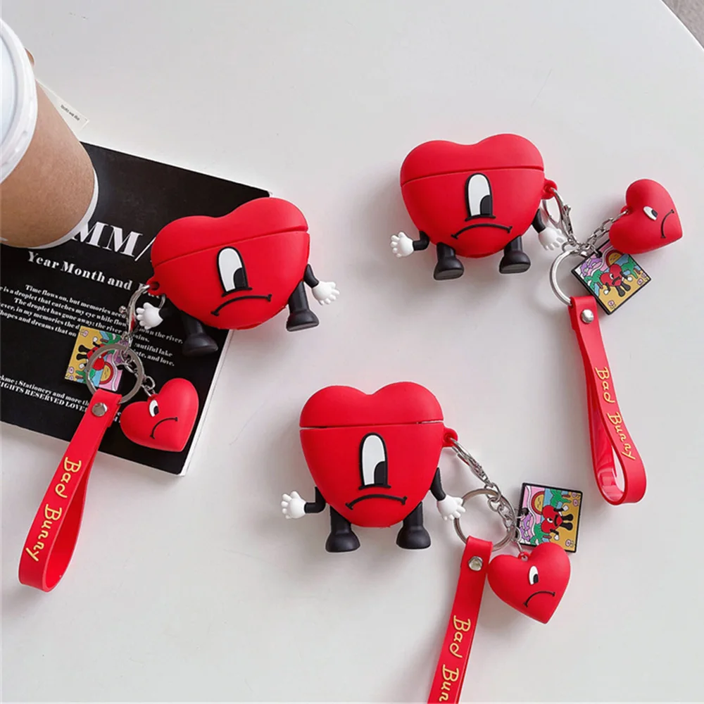 ثلاثية الأبعاد الكرتون أون فيرانو سين تي باد الأرنب Airpods برو 2 الحال بالنسبة Airpods 3 برو 1 2 سماعة لاسلكية تعمل بالبلوتوث سماعة غطاء وقائي قلادة