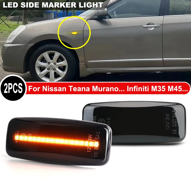 2Pcs LED Side Marker Light For Nissan Teana Murano Bluebird Sylphy Almera Fuga For Infiniti M35 M45 FX35 FX45 QX56 QX60