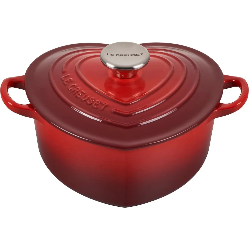 

Le Creuset Signature Enameled Cast Iron Figural Heart Cocotte, 2 Quart, with Stainless Steel Knob