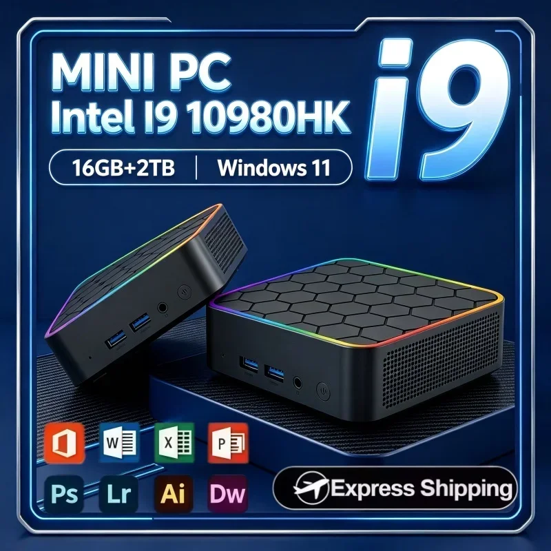 2026 Upgrade Version Mini PC Intel I9 10980HK Windows 11 16GB RAM 2TB SSD Mini Desktop For Daily Work Game Use