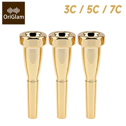 3C 5C 7C Gold Plated Metal Trumpet Mouthpiece Professional Bullet Shape Mouth pieces for Yamaha Bach Conn and King Trumpet