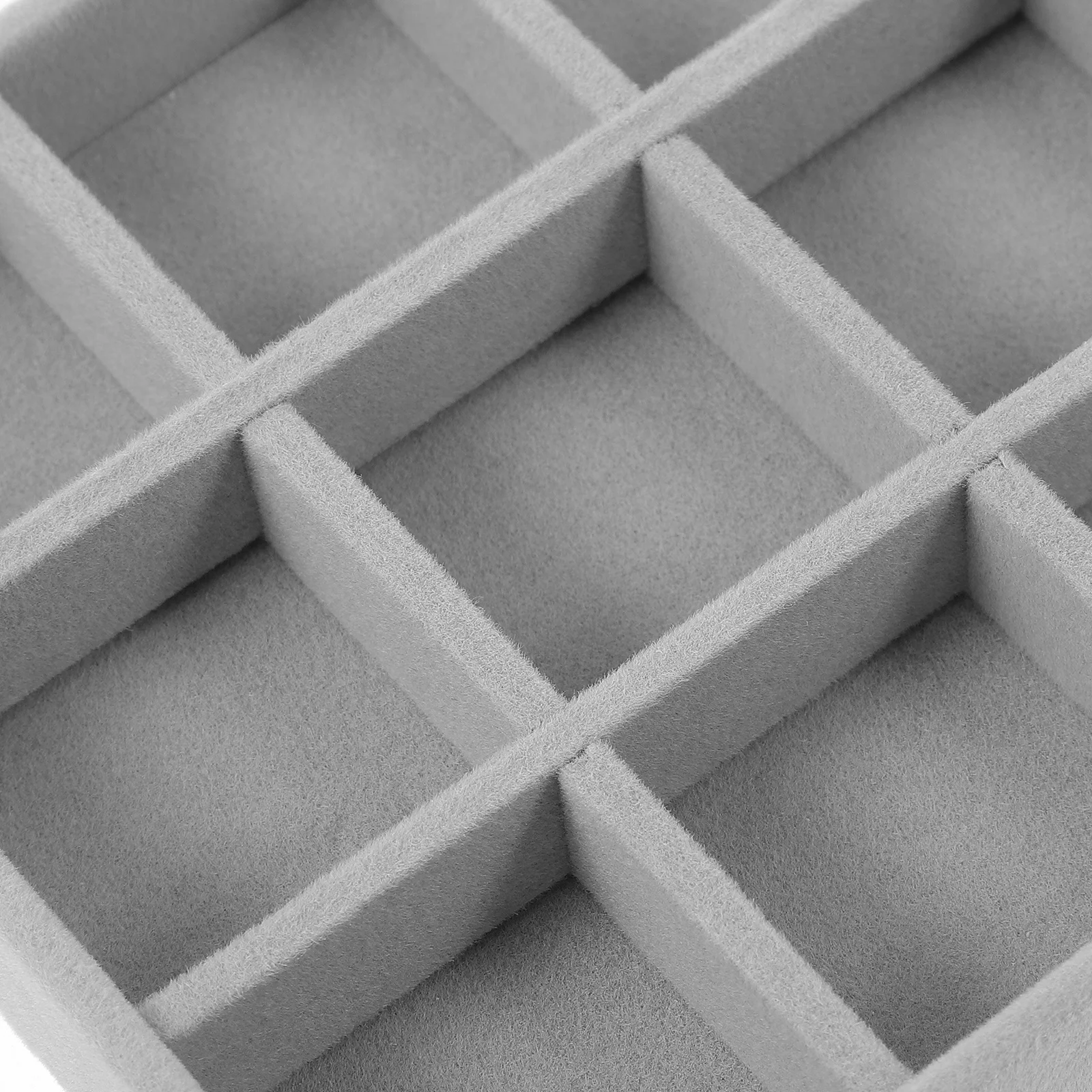 

2Pcs Jewelry Display Tray Ring Earring Organizer Compartment Drawer Storage Bead Keeper Flocked Non-Slip Surface for Home Or