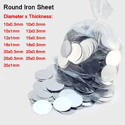 100Pcs/lot Ultra-thin Round Iron Sheet Galvanized Sheet Iron Paste Rectangular Small Suction Iron Sheet DIY Handmade Make