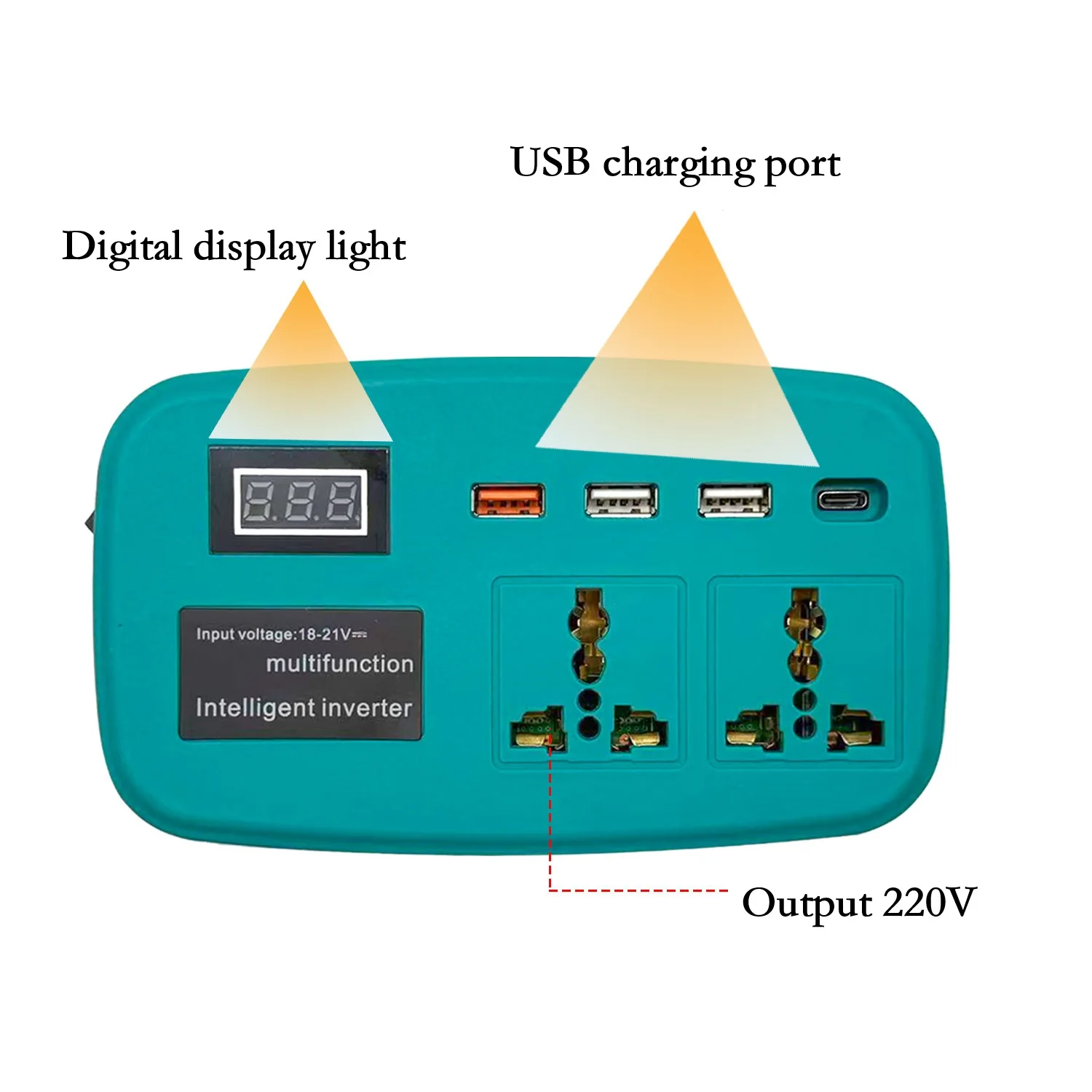 

DC To AC Power Converter Power Battery Converter Compact Portable Design High Capacity Performance Outdoor Car Use 220V TOOLS