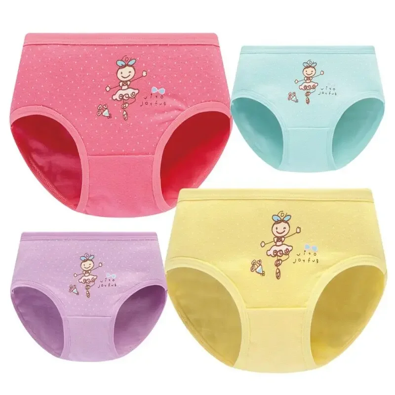 

4pcs Girls Cartoon Boxes Children Cotton Underwear Cute Printing Panties Kids Short Panties Girl Underpants Briefs Size 2T-10T