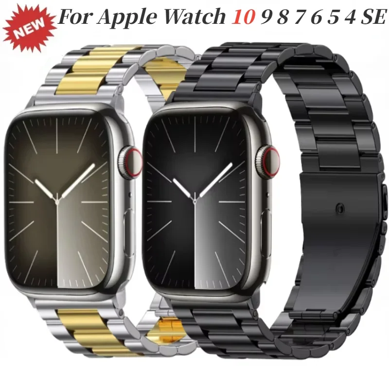 

Stainless Metal Steel Strap For Apple Watch 49mm 46mm 45mm 44mm 42mm 40mm 41mm Correa For iWatch Series Ultra 10 9 8 7 6 5 4 SE