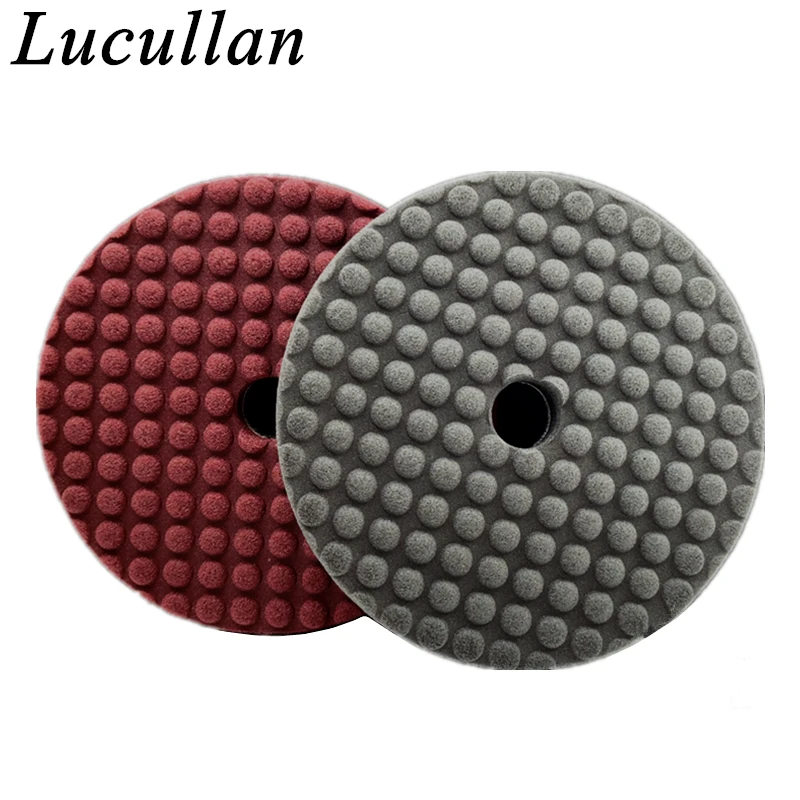 Lucullan Imported 5-inch Medium Soft Cut Polishing Sponge Embossed Design To Lock The Wax and Spray Evenly