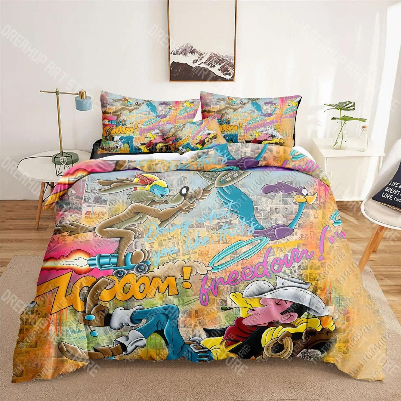 

Road Runner & Wile e Coyote Cartoo 3D комплекты постельного белья с принтом пододеяльник для взрослых_детское постельное одеяло подарок на день рождения дропшиппинг