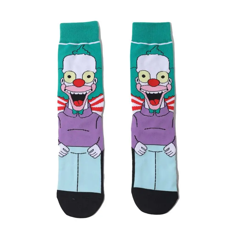 The Simpsons Homer Marge Bart Maggie Sokken Hoge kleurwaarde Anime Cartoon Print Herfst Winter Warme kousen voor heren en dames - afbeelding 1
