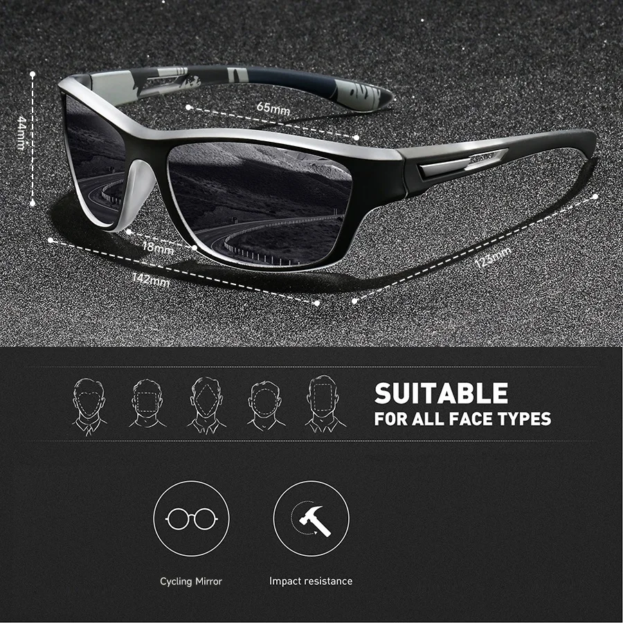 4 SZT. Modne Okulary Przeciwsłoneczne w Stylu Vintage z Wzorami do Wędkarstwa, Jazdy na Rowerze, Sportów, dla Kobiet i Mężczyzn, Okulary do Biegania, Wspinaczki Górskiej, Męskie Okulary Przeciwsłoneczne — zdjęcie 7